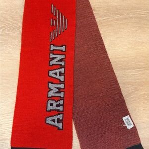 Armani Junior Red and Brown Knit Accessory - pre ownen, mint condition